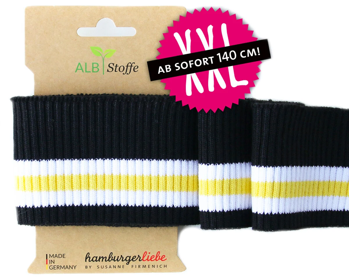 Bio-Bündchen CUFF ME RIPPED, schwarz, Hamburger Liebe