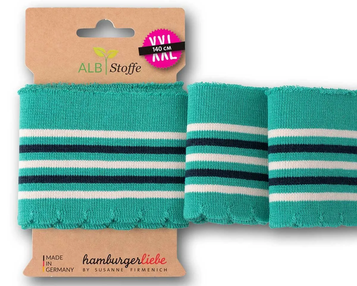 Bio-Bündchen CUFF ME WAVE SWEET HOME, petrol, Albstoffe