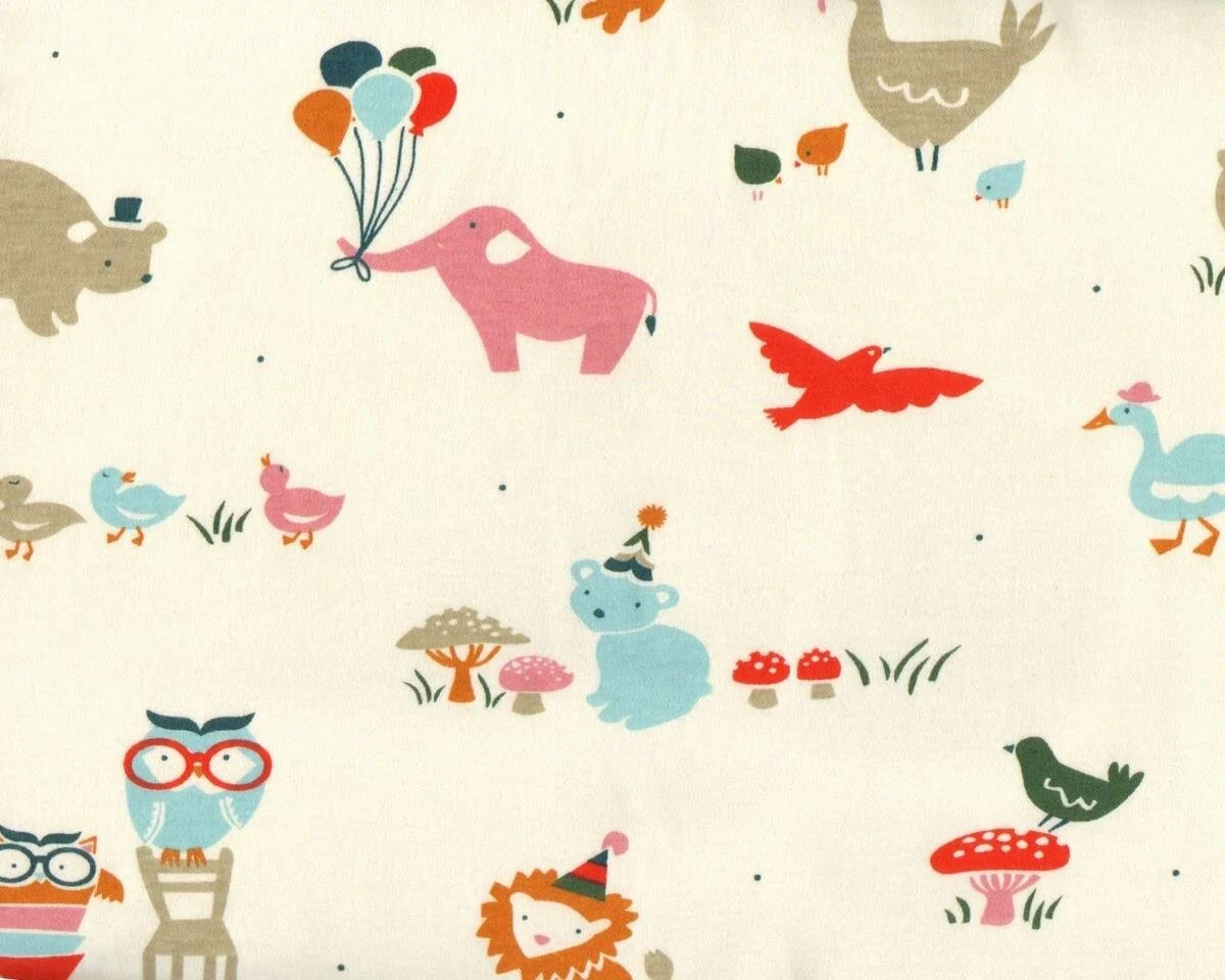 Bio Interlock Organic Cotton EVERYDAY ANIMALS, lustige Tiere, altrosa-creme
