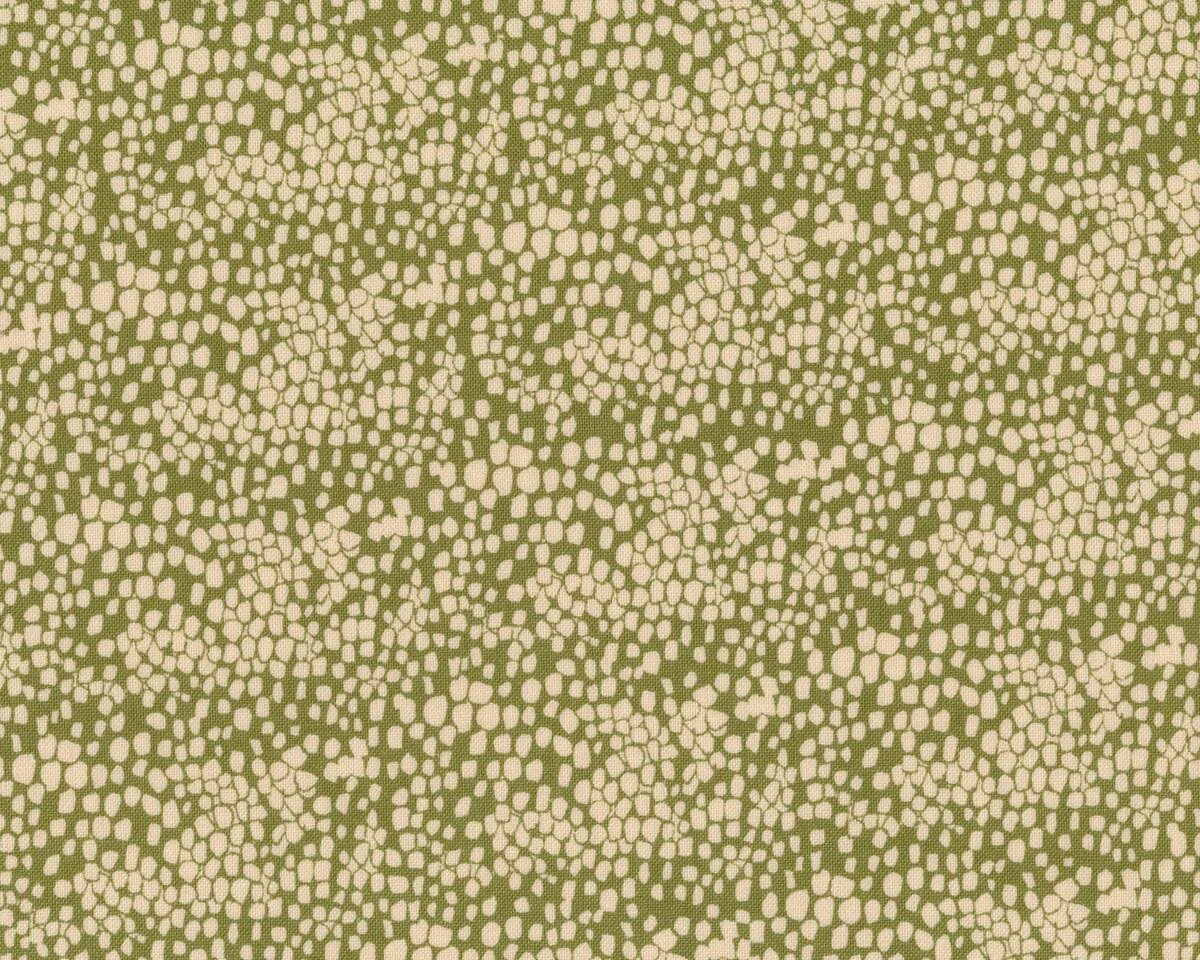 Bio-Patchworkstoff PEBBLES, Tupfen, olivgrün-hellbeige, Jane Makower
