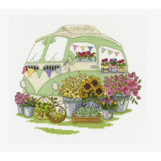 Blumenwagen - DMC (Stickpackung)