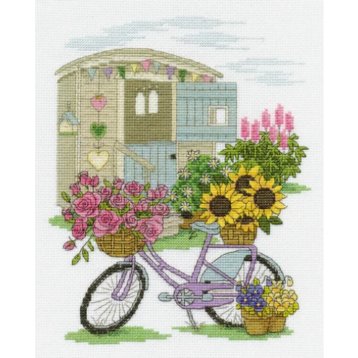 Blumenfahrrad - DMC (Stickpackung)