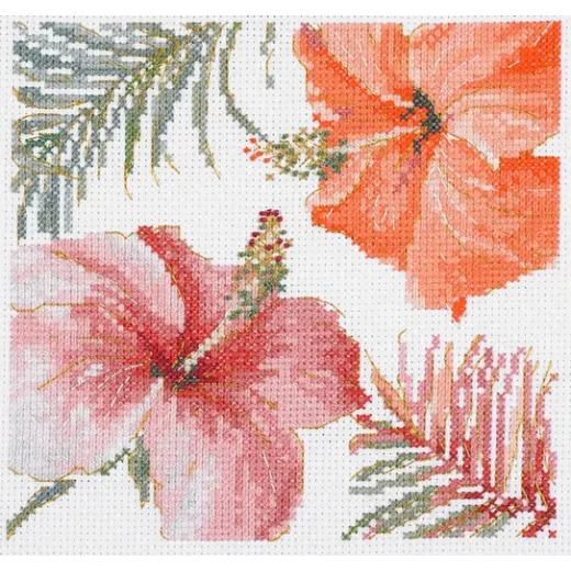 Hibiskus in Aquarell - DMC (Stickpackung)