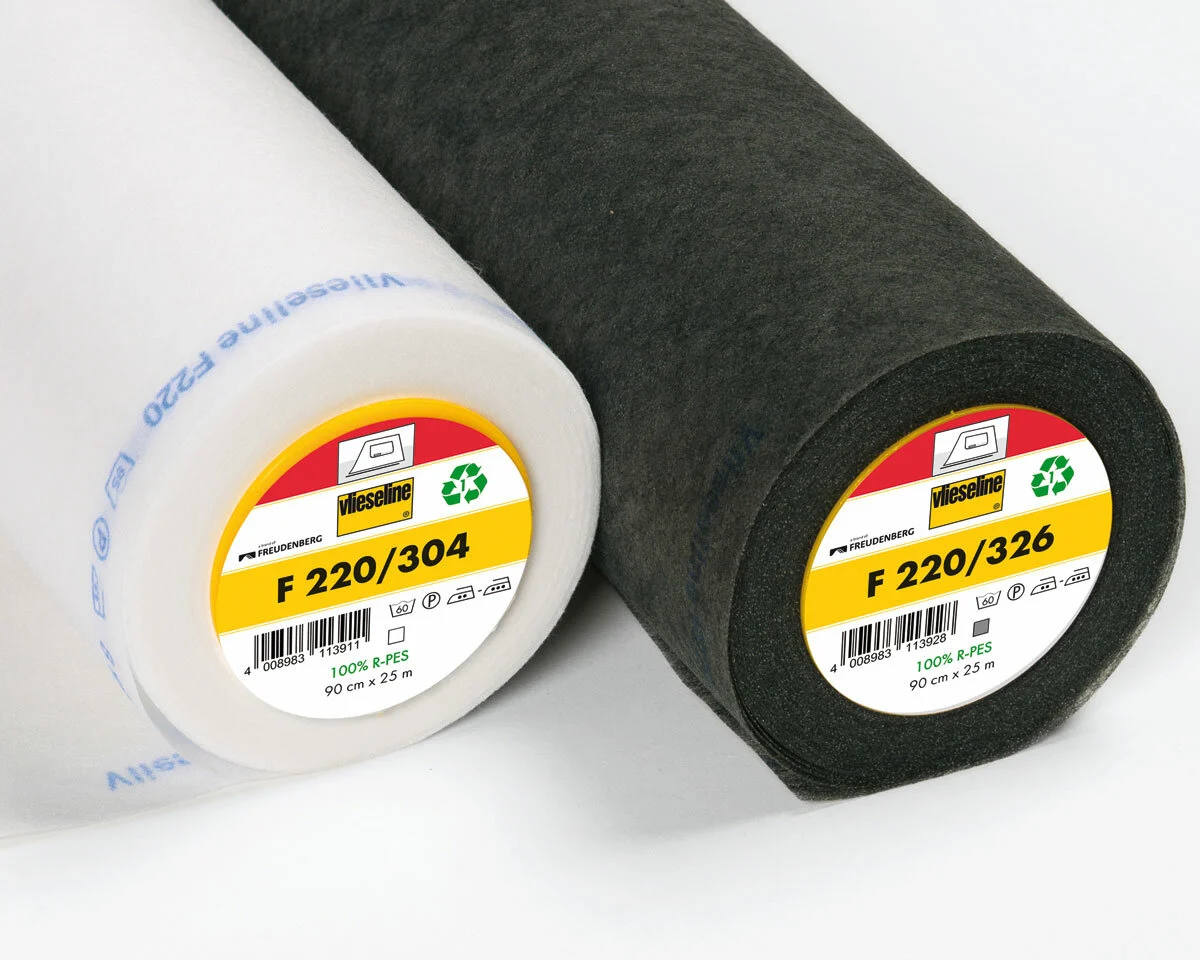 Bügeleinlage F 220, weiß und schwarz, Vlieseline