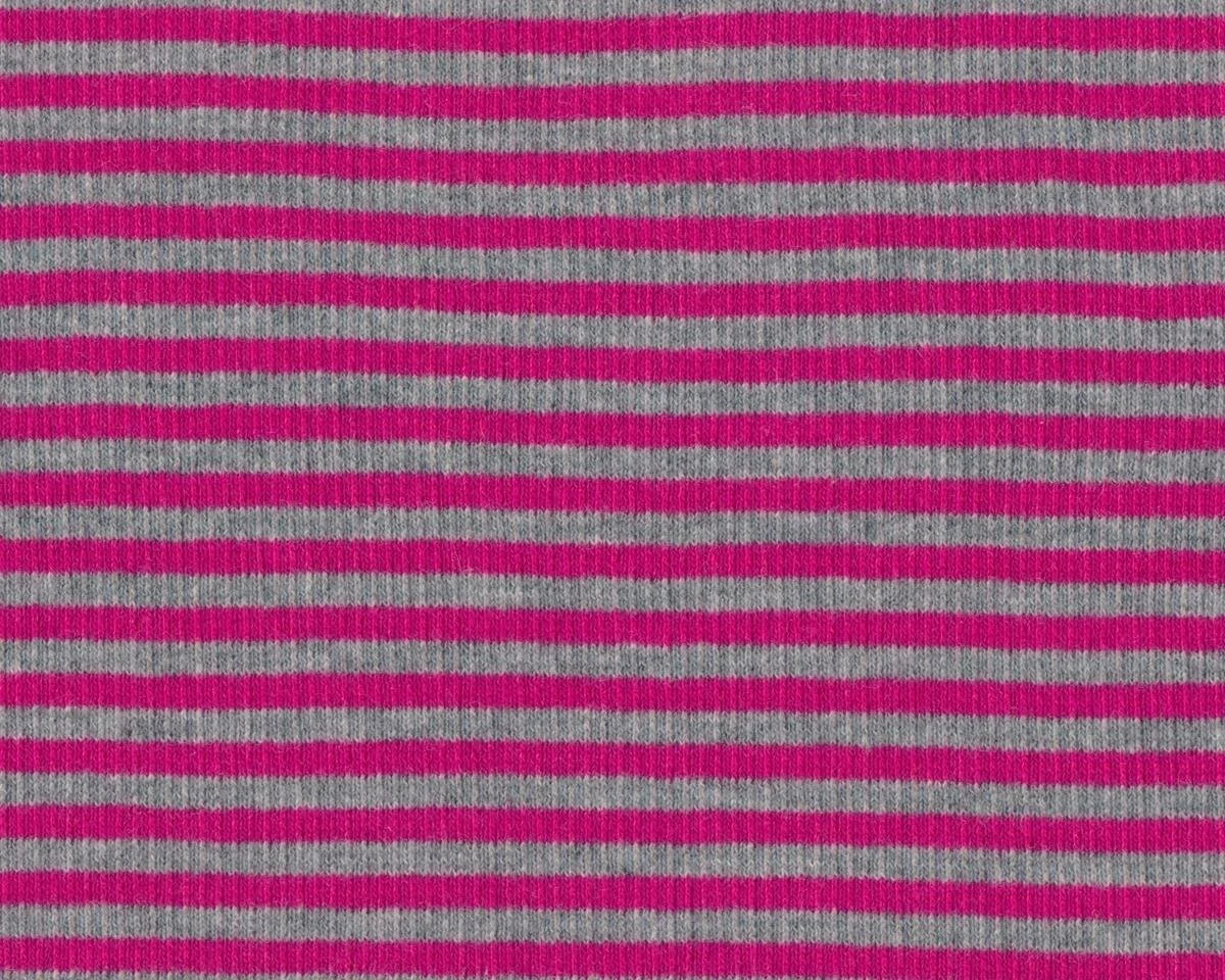 Bündchen RINGEL-SCHLAUCH, fuchsia-grau meliert