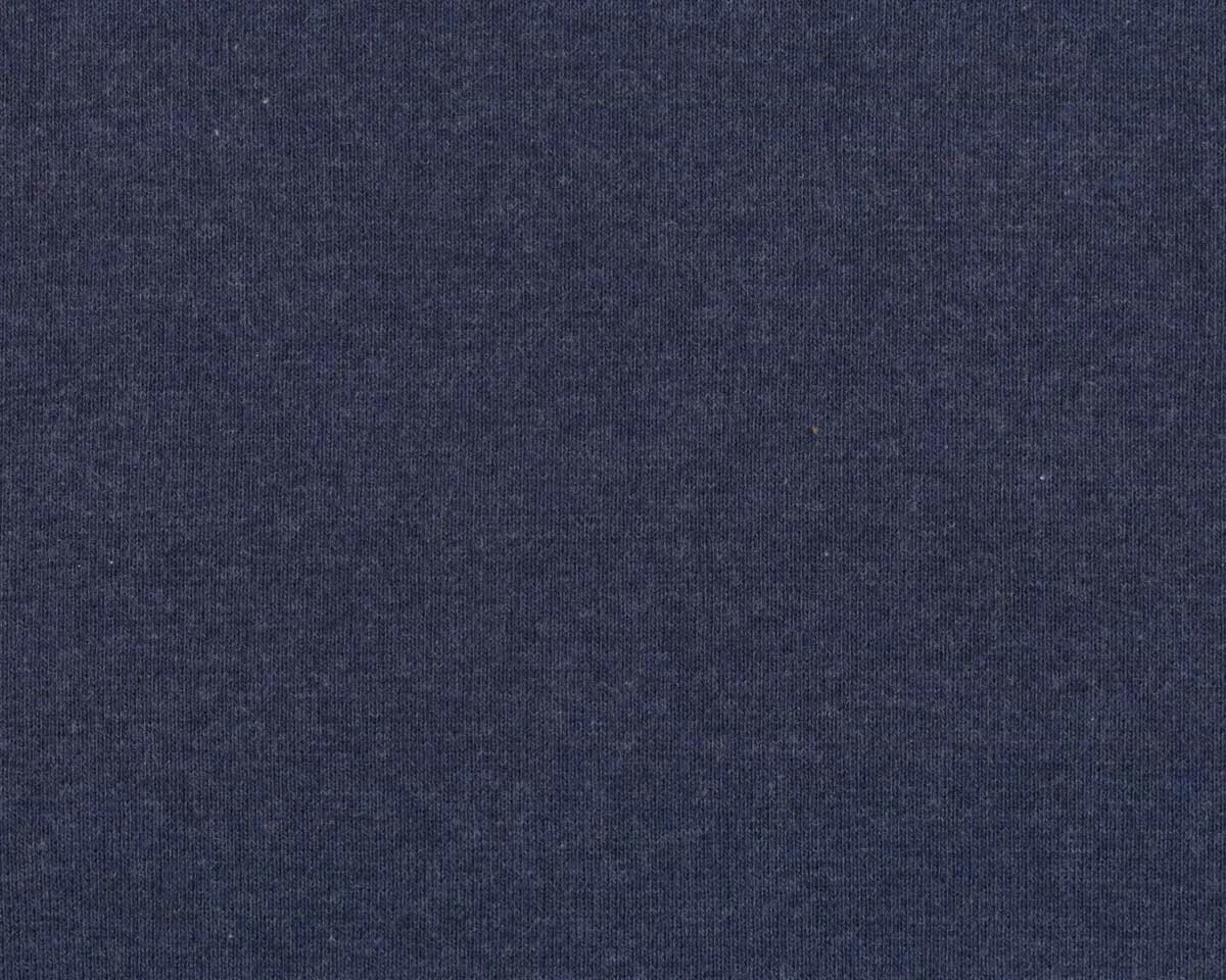 Bündchen-Stoff FEINRIPP MELANGE, dunkles jeansblau meliert