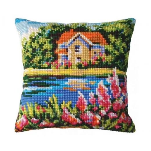 Collection d'Art - Kreuzstichkissen Lake House