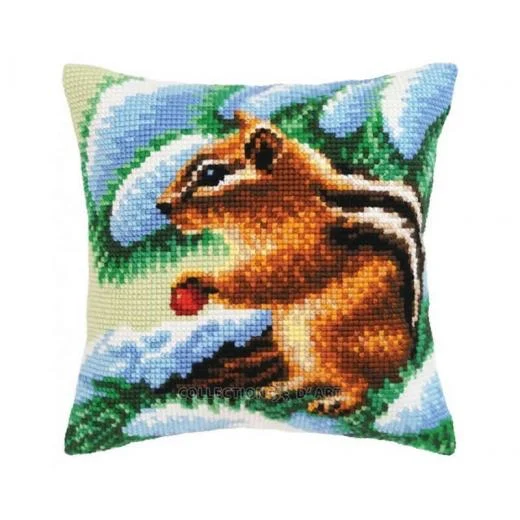 Collection d'Art - Kreuzstichkissen Chipmunk