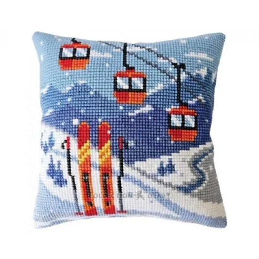 Collection d'Art - Kreuzstichkissen Alpine Skiing