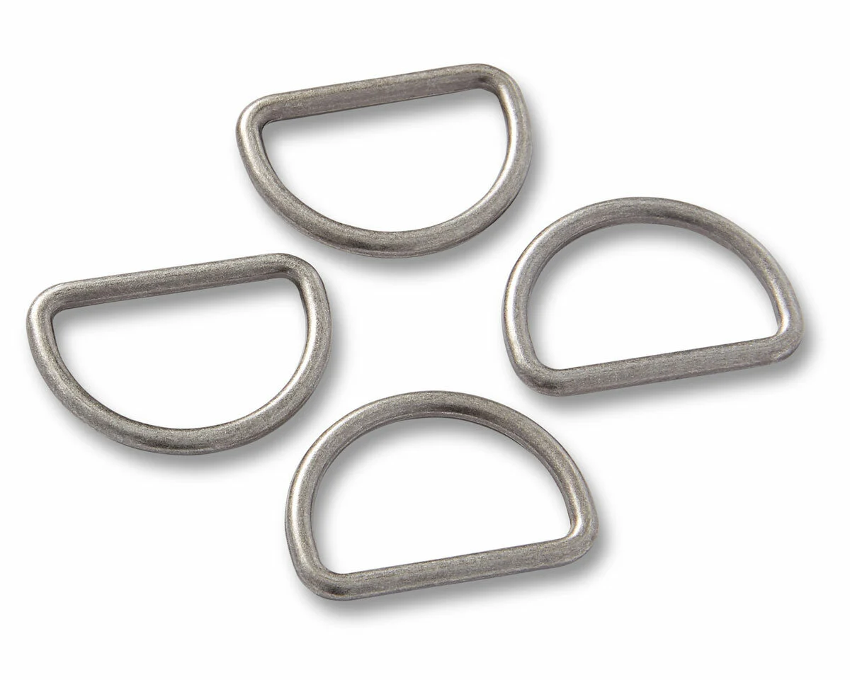 D-Ringe HALBRUNDRINGE, altsilber, Prym