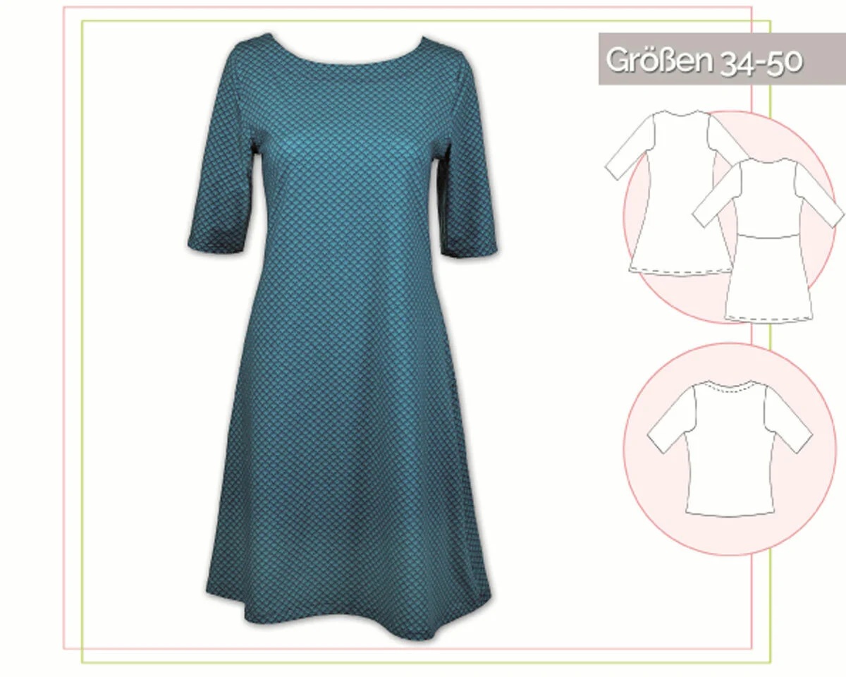 Damen-Schnittmuster Jerseykleid, lillesol women No.22