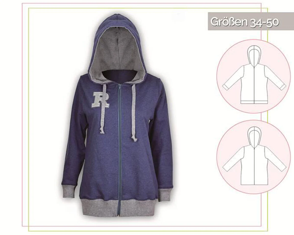 Damen-Schnittmuster Kapuzenjacke, lillesol women No.15