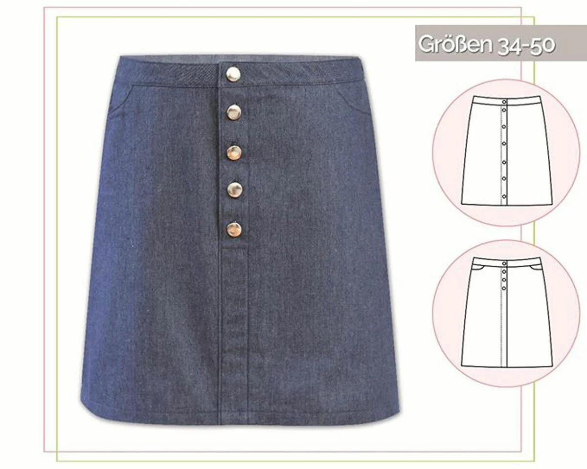 Damen-Schnittmuster KNOPFROCK, lillesol women No.40