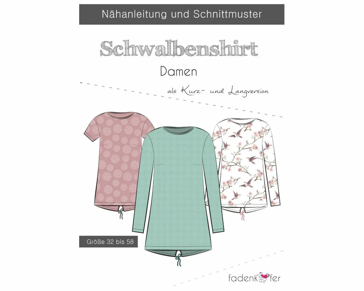 Damen-Schnittmuster Schwalbenshirt, fadenkäfer