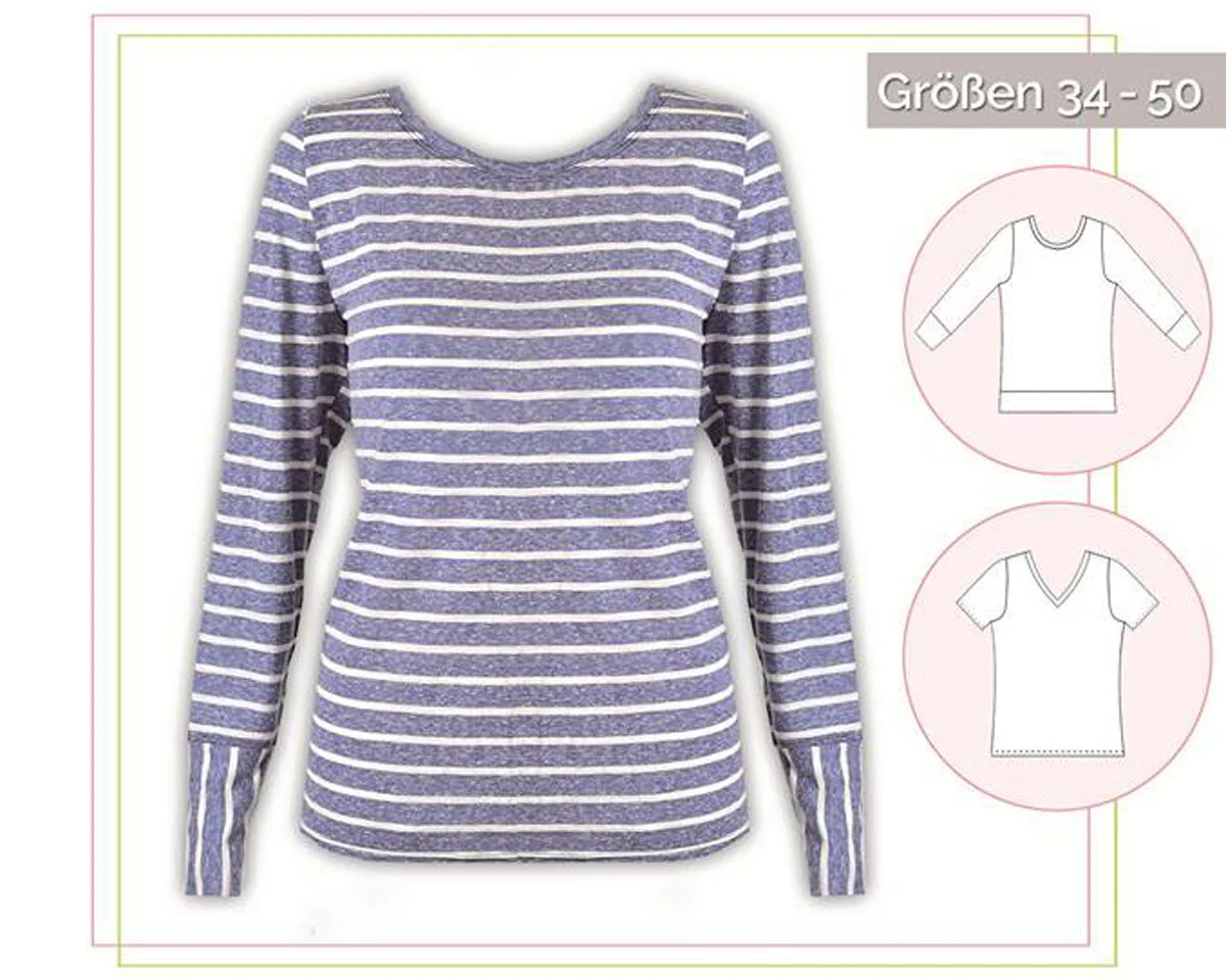 Damen-Schnittmuster Shirt LONGSLEEVE, lillesol women No.10