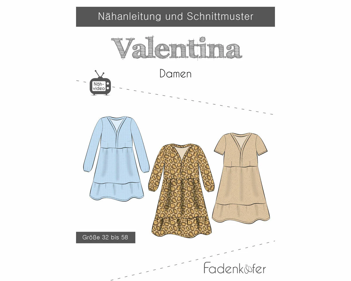Damen-Schnittmuster Stufenkleid VALENTINA, fadenkäfer