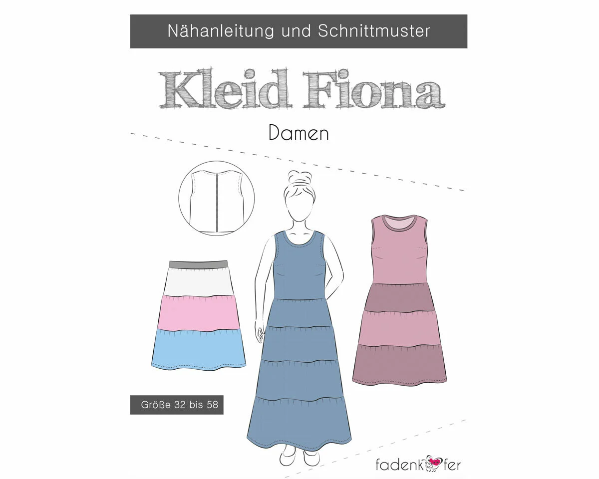 Damen-Schnittmuster Stufenrock und -kleid FIONA, fadenkäfer