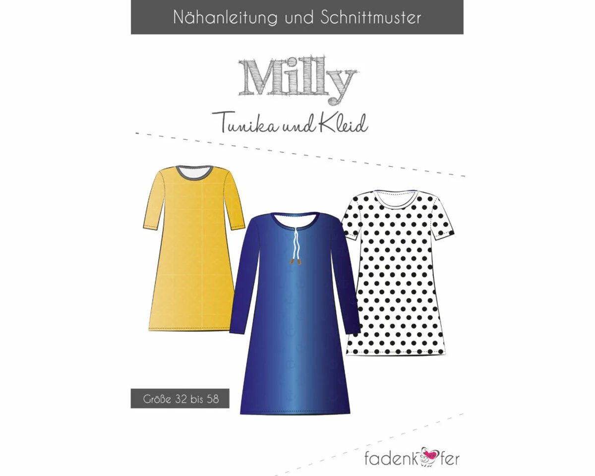 Damen-Schnittmuster Tunika und Kleid MILLY, fadenkäfer