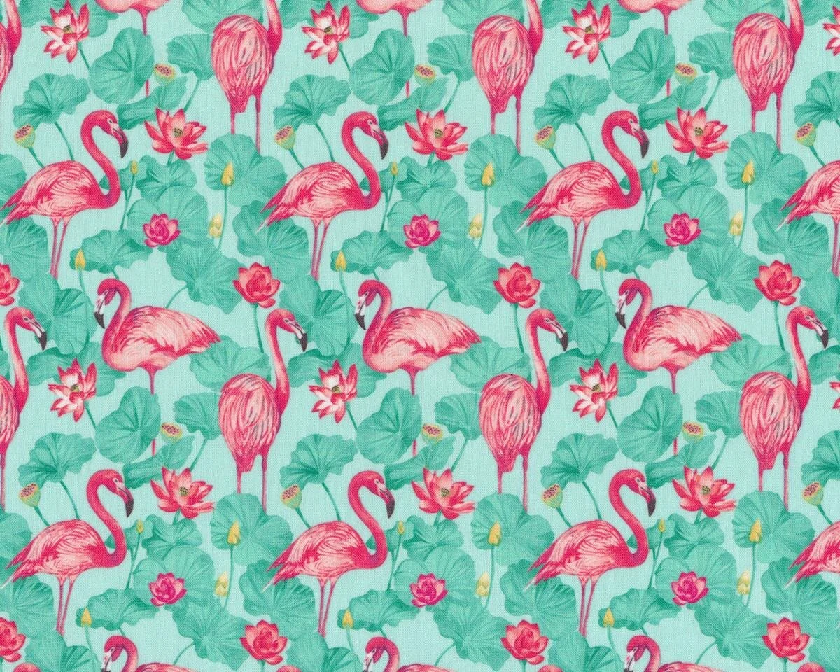 Deko-Baumwollstoff FLAMANT, Flamingos
