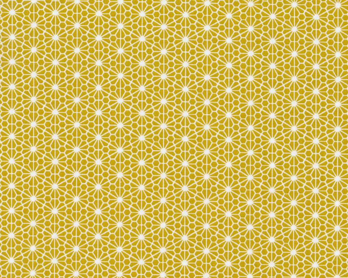 Deko-Baumwollstoff OCTO LORRAINE, Blütennetz, senfgelb
