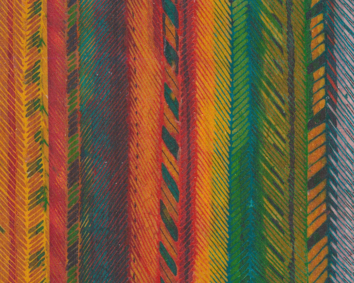 Deko-Baumwollstoff SAMPA, Federn-Streifen