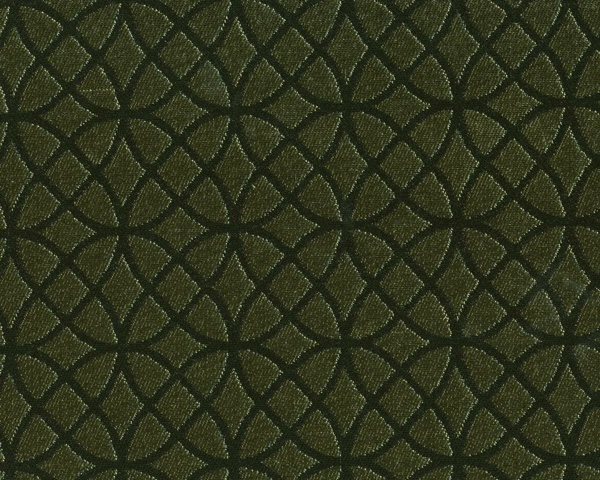 Dekostoff ASOKO, Kreis-Ornamente, altgold-schwarz