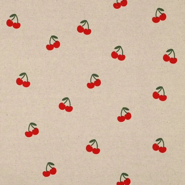 Dekostoff Canvas Cherry Love Leinenlook