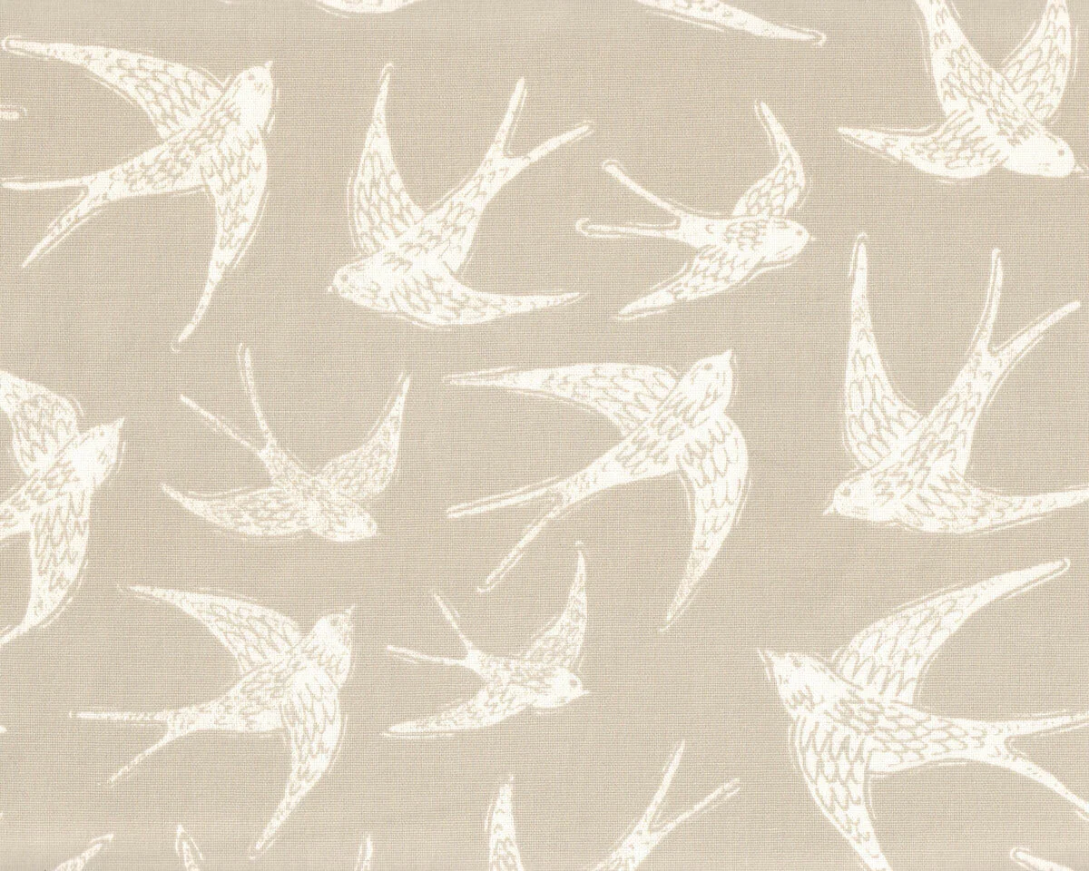 Dekostoff FLY AWAY, Schwalben, natur, Clarke & Clarke