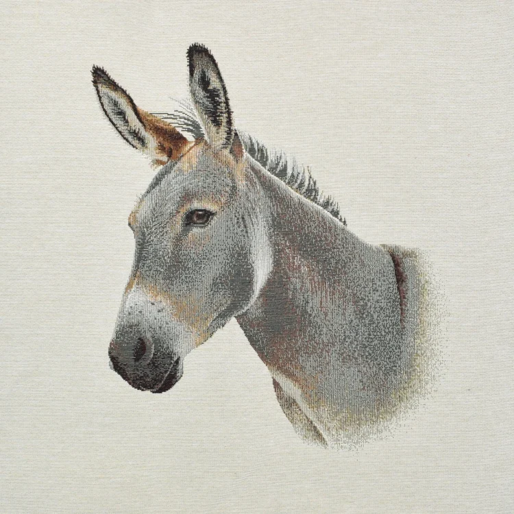 Dekostoff Gobelinstoff Panel Esel, 46 x 46 cm