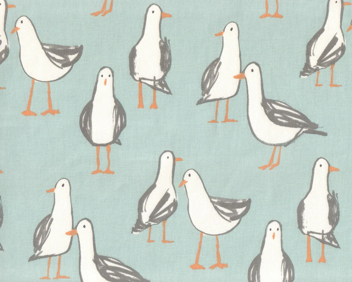 Dekostoff LARIDAE, Möwen, helles mint, Clarke & Clarke
