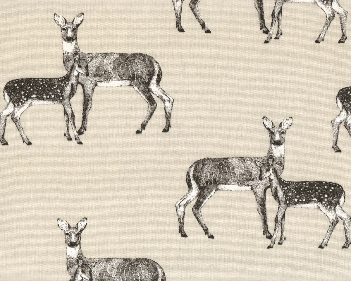 Dekostoff NATURE, Rehe, natur, Clarke & Clarke