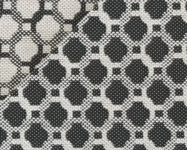 Doppelseitiger Struktur-Woll-Jacquard aus Italien "Ottagono" mit Retro-Geometrien, anthrazit-wollweiß