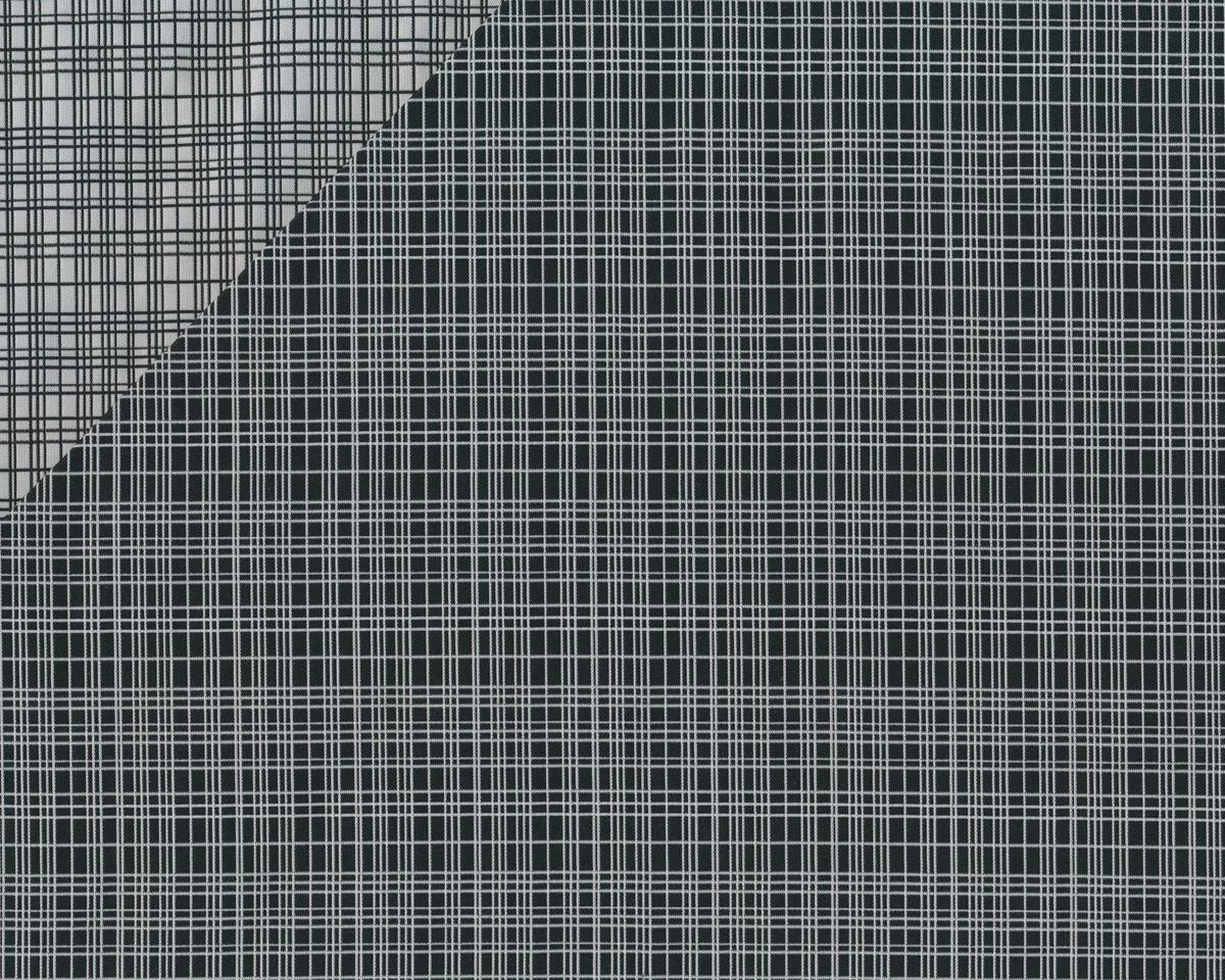 Doubleface-Taftstoff aus Italien, ENISA, Karo-Design, schwarz-weiß