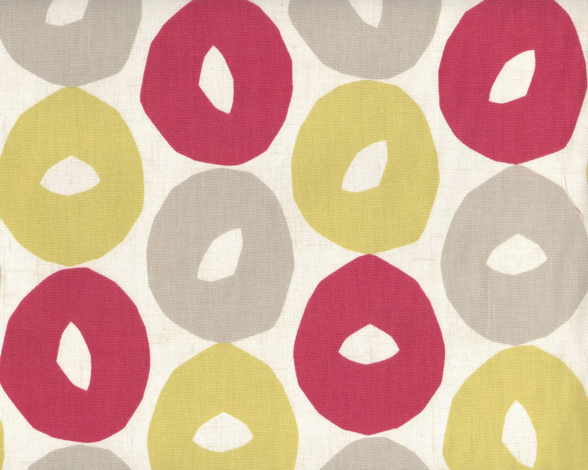 Englischer Dekostoff Clarke & Clarke LA VIE EN ROSE, Ringe, fuchsia-limette
