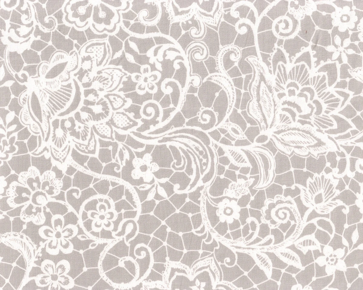 Englischer Dekostoff Clarke & Clarke LACE GARDEN, Blütennetz, natur dunkel