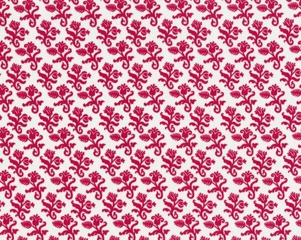 Feine Baumwolle "Hilde" mit Barockblumen-Muster, rot