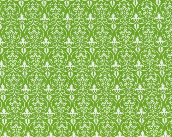 Feine Baumwolle "Hilde" mit Fünfeck-Ornament-Reihen, limette-weiß