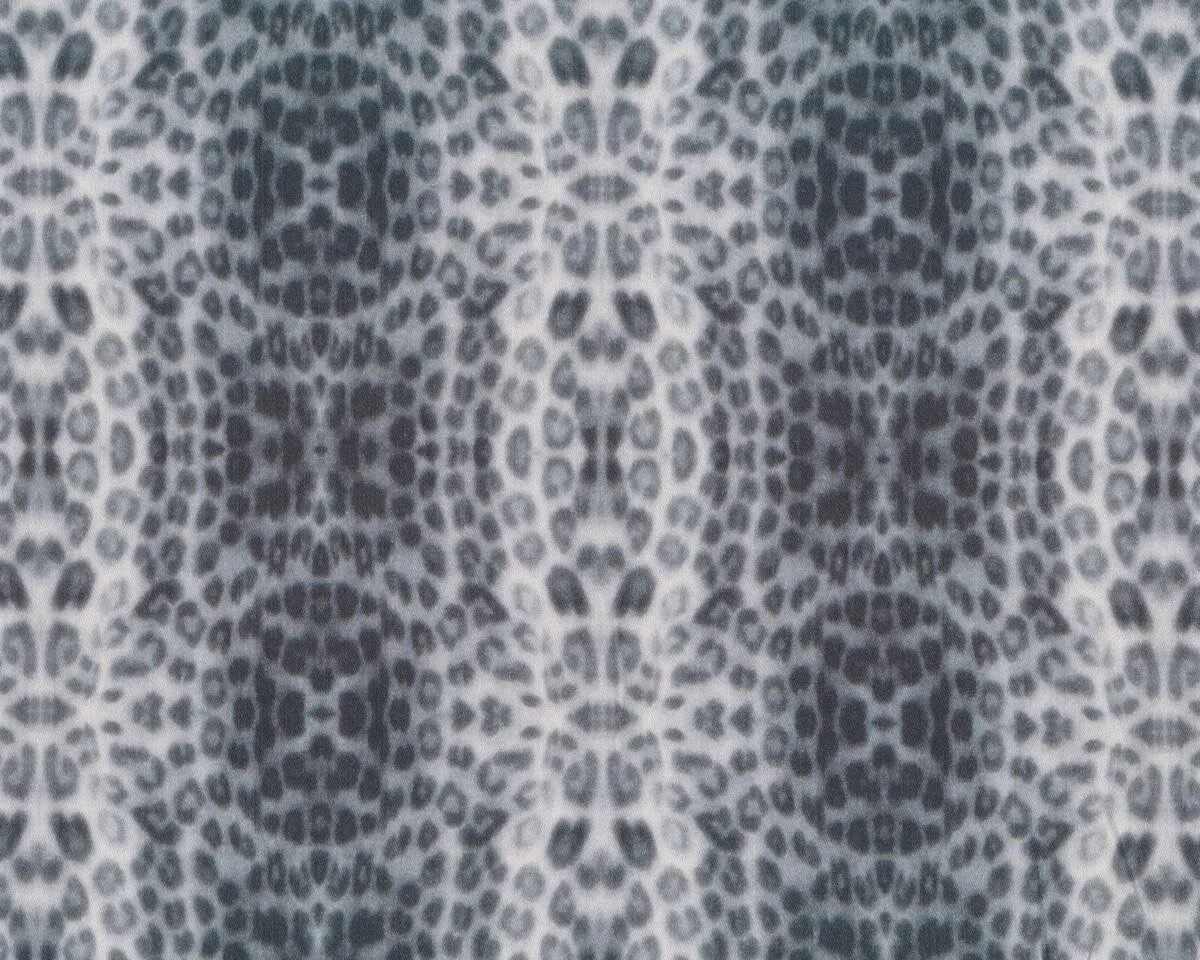Feiner Baumwoll-Stretch-Satin aus Italien LEONI, Leopard, grau-weiß