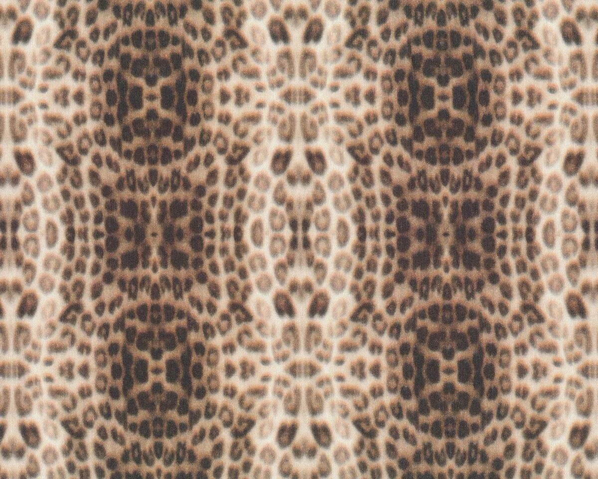 Feiner Baumwoll-Stretch-Satin aus Italien LEONI, Leopard, hellbraun-hellbeige