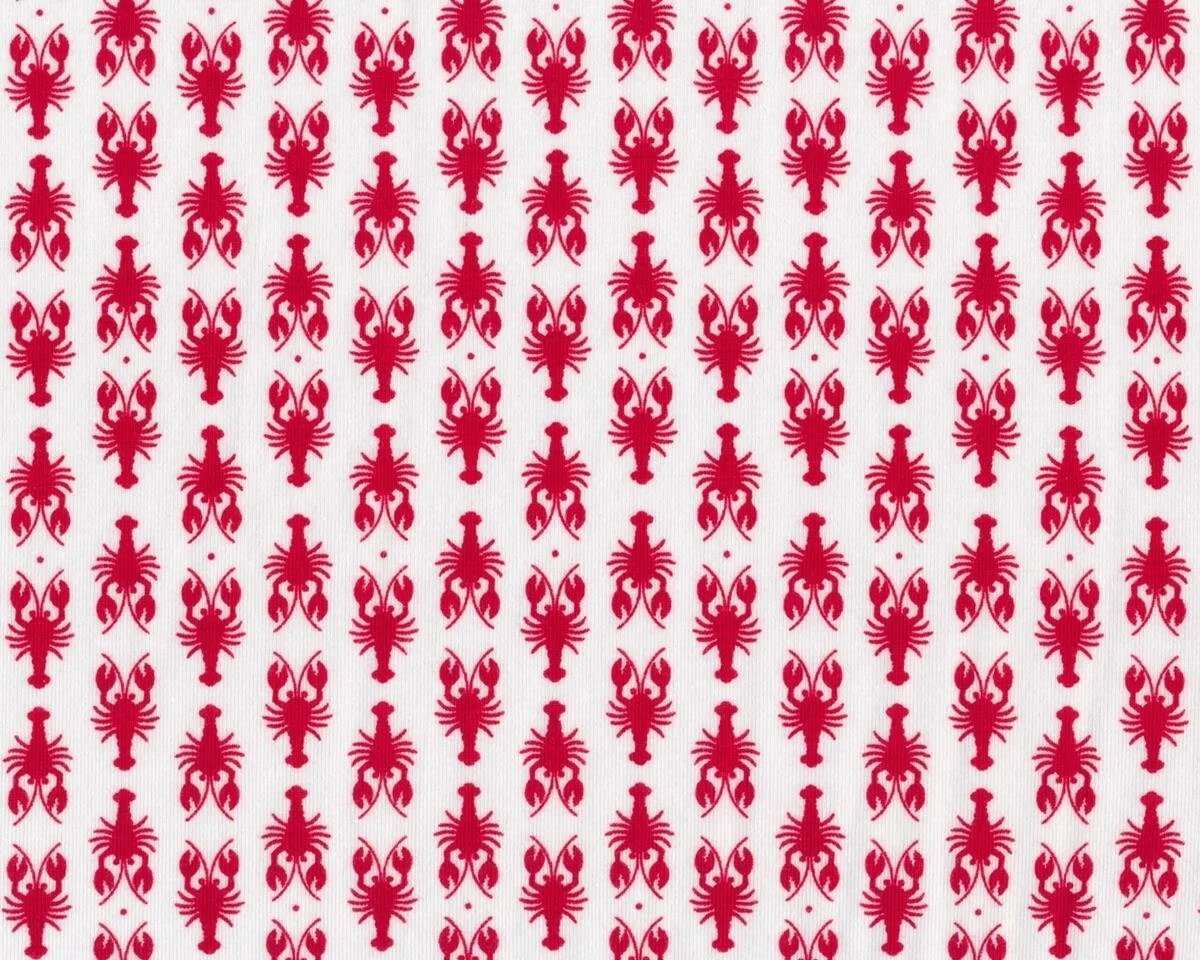 Feiner Baumwolljersey LOBSTER KNITS, Hummer, weiß-rot