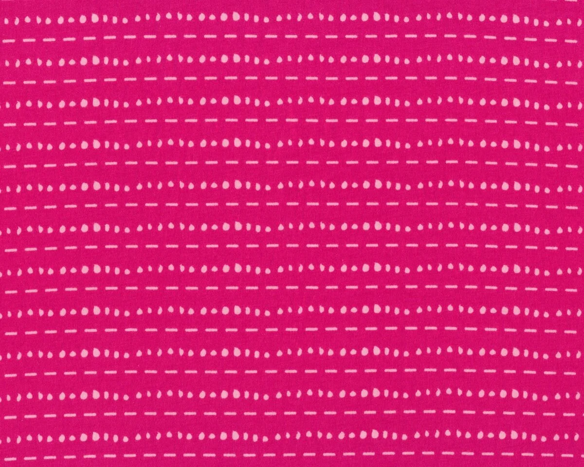 Feiner Baumwolljersey mit Elasthan CHÈRIE, Punkt-Strich-Linien, fuchsia