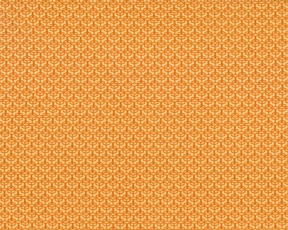Feiner Baumwollstoff COLORED WINDOW, Mini-Kaleidoskop-Muster, helles orange-terracotta