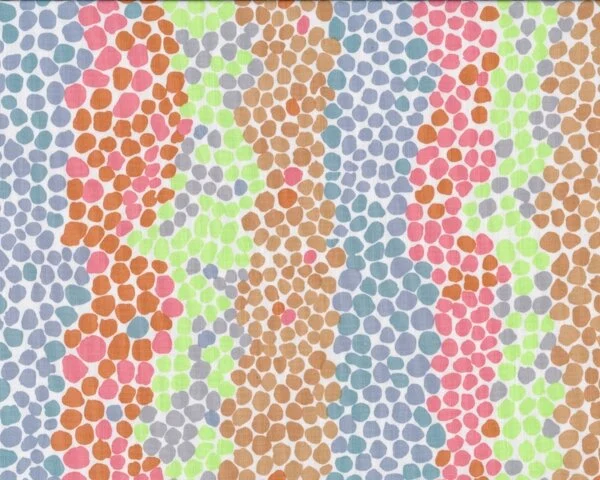 Feiner Patchworkstoff "Pebble Mosaic" mit Tupfen-Mosaik-Streifen, helles graublau-altrosa
