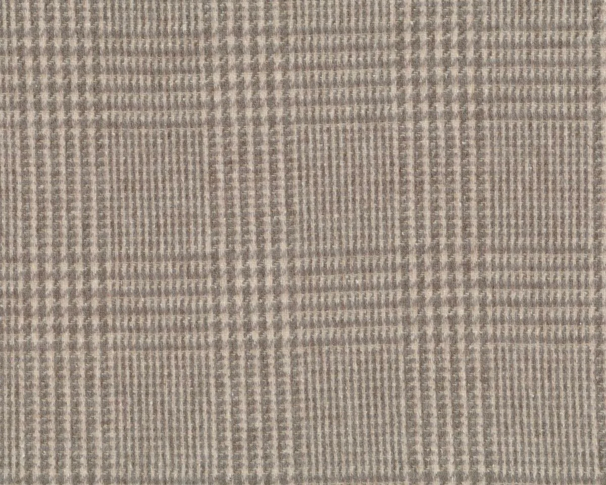 Feines italienisches Flanell-Wolltuch aus Schurwolle mit Seide CIATTI, Karo-Design, beigegrau-natur
