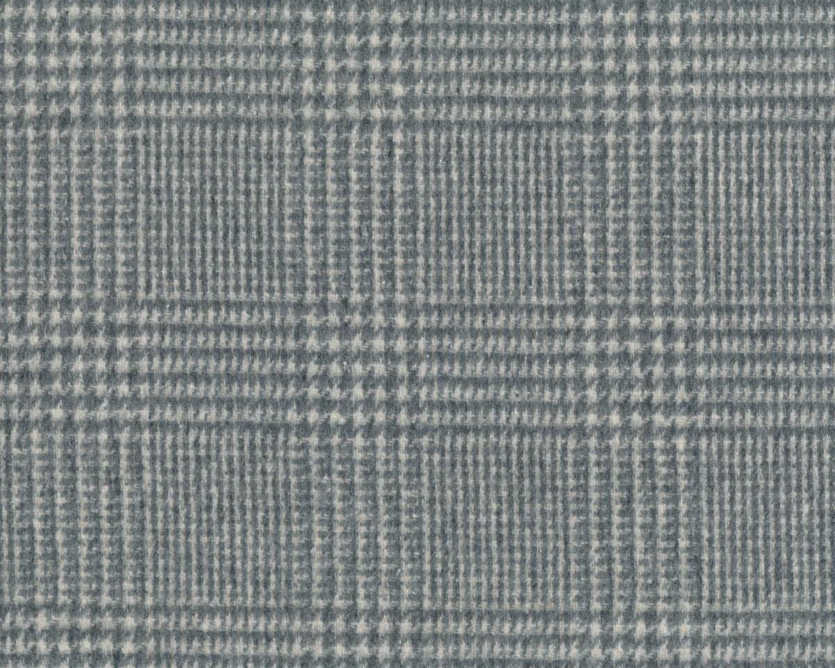 Feines italienisches Flanell-Wolltuch aus Schurwolle mit Seide CIATTO, Karo-Design, hellgrau-weiß