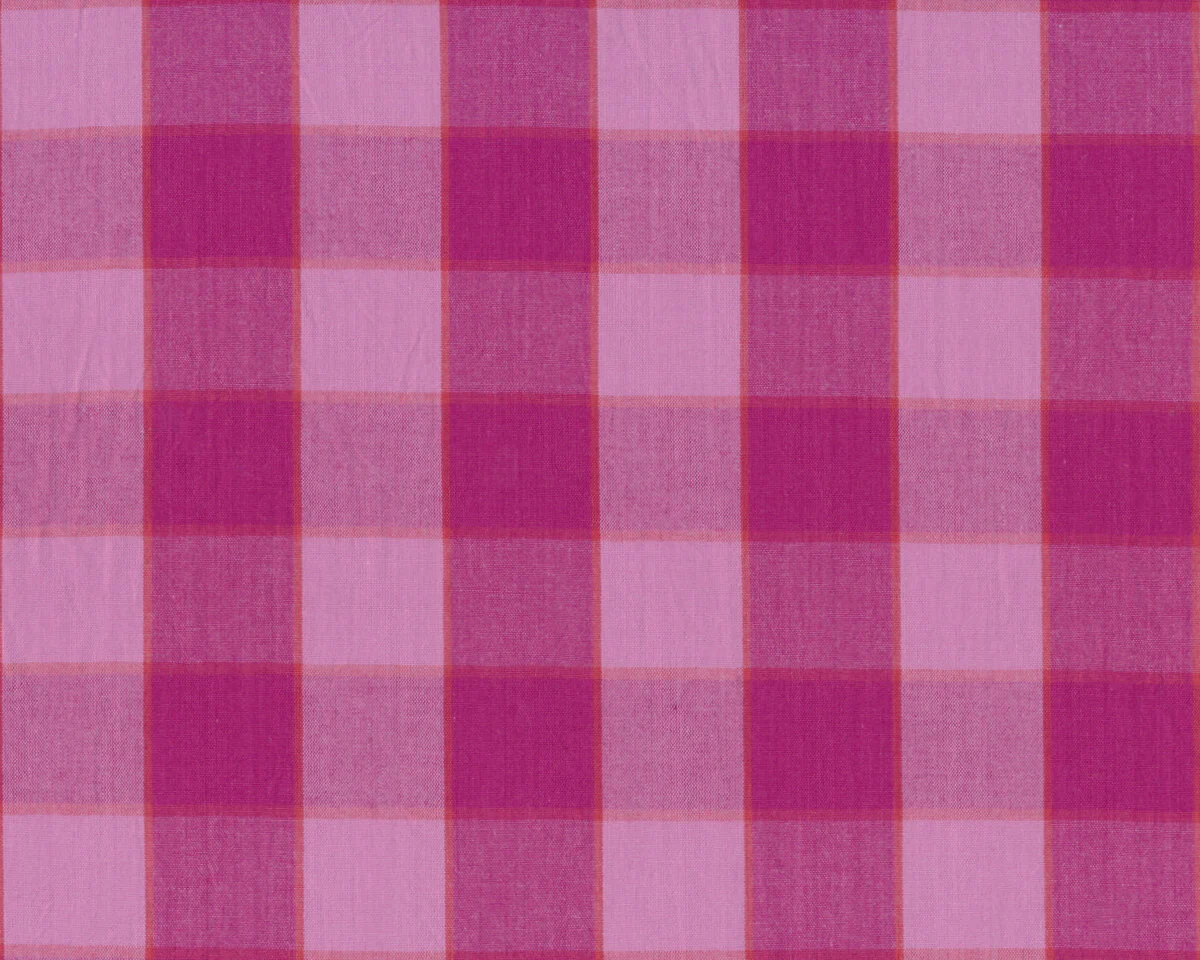Feinstes Baumwollgewebe ARTISAN WOVEN, Karo-Muster, fuchsia-rosa