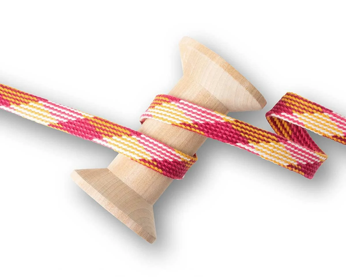 Flachkordel TWIST ME PLAID, Rauten, pink, Albstoffe