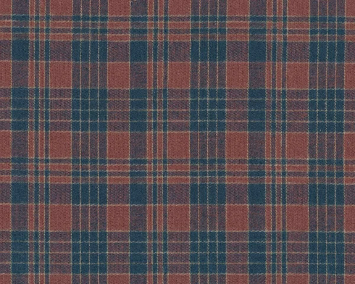 Flanell-Patchworkstoff CENTENARY 25th, Karo, blau-altrosa Yoko Saito