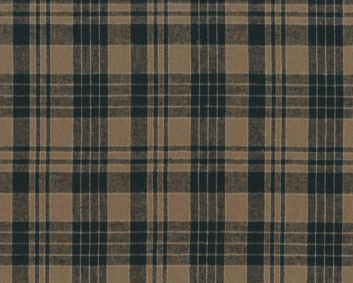 Flanell-Patchworkstoff CENTENARY 25th, Karo, braun-schwarz Yoko Saito