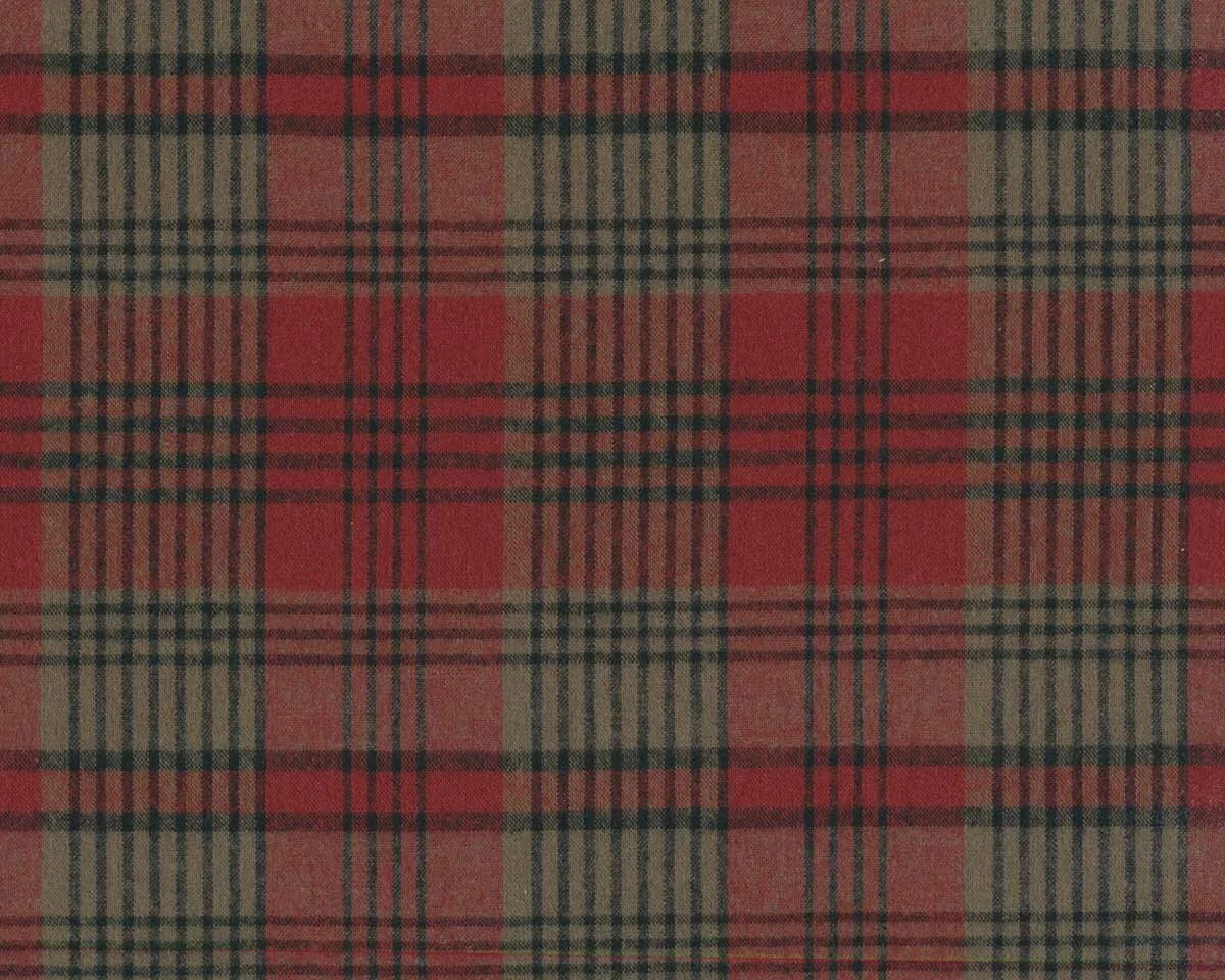 Flanell-Patchworkstoff CENTENARY 25th, Karo-Design, rot-natur, Yoko Saito